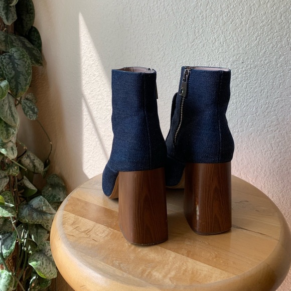 Denim Zara Booties with Wooden Heel - Picture 4 of 7